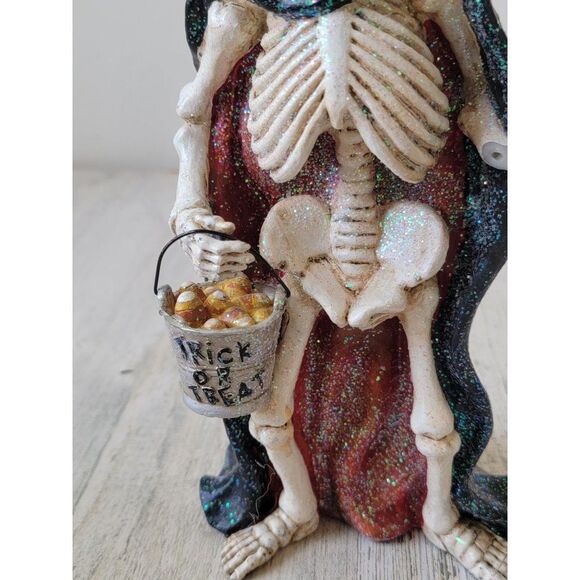Trick or treat skeleton AS IS glitter Halloween candy corn - Picture 4 of 8